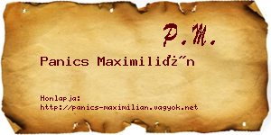 Panics Maximilián névjegykártya